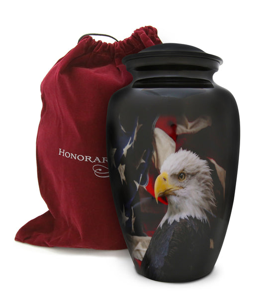 Patriotic Hearts Cremation Urn