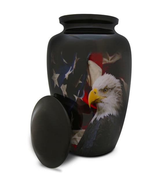 Patriotic Hearts Cremation Urn