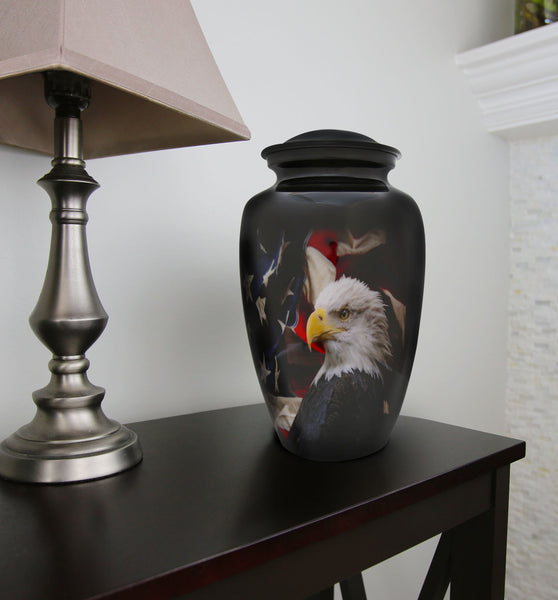 Patriotic Hearts Cremation Urn