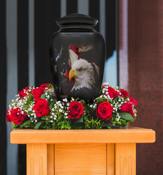 Patriotic Hearts Cremation Urn